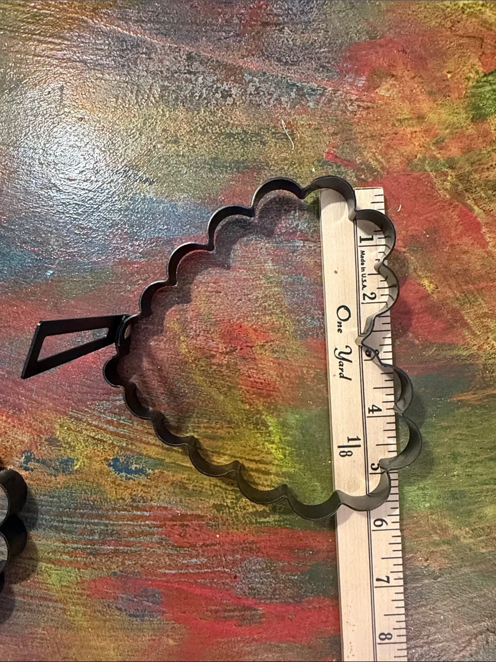 Large Black Metal Heart Shape Pancake Ring Cookie cutter form w. Handle Set of 3